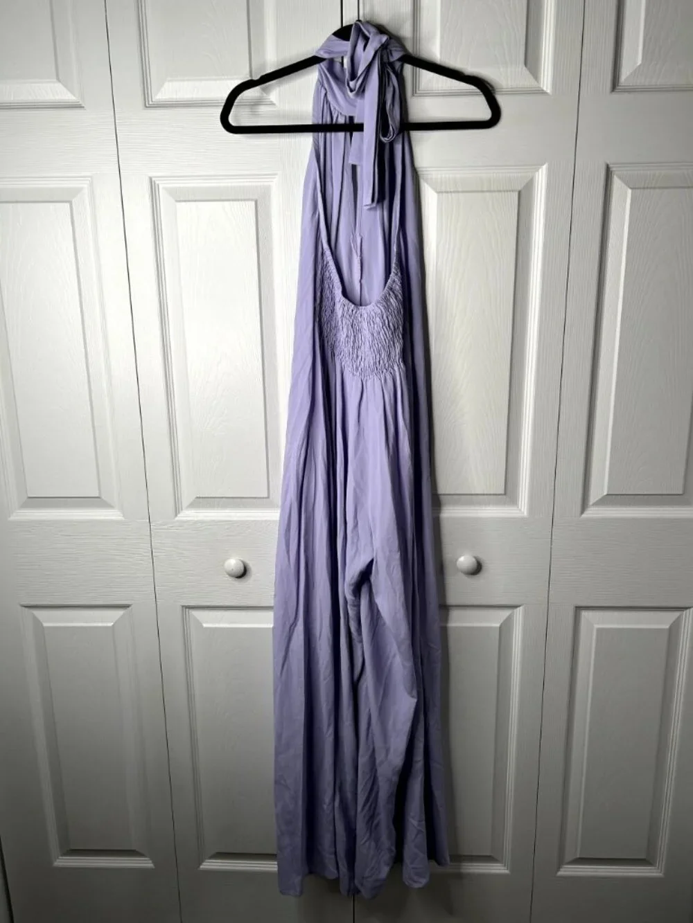 SFIZIO Lavender Purple Halter Sleeveless Wide Leg Scarf Jumpsuit Women's Size 6